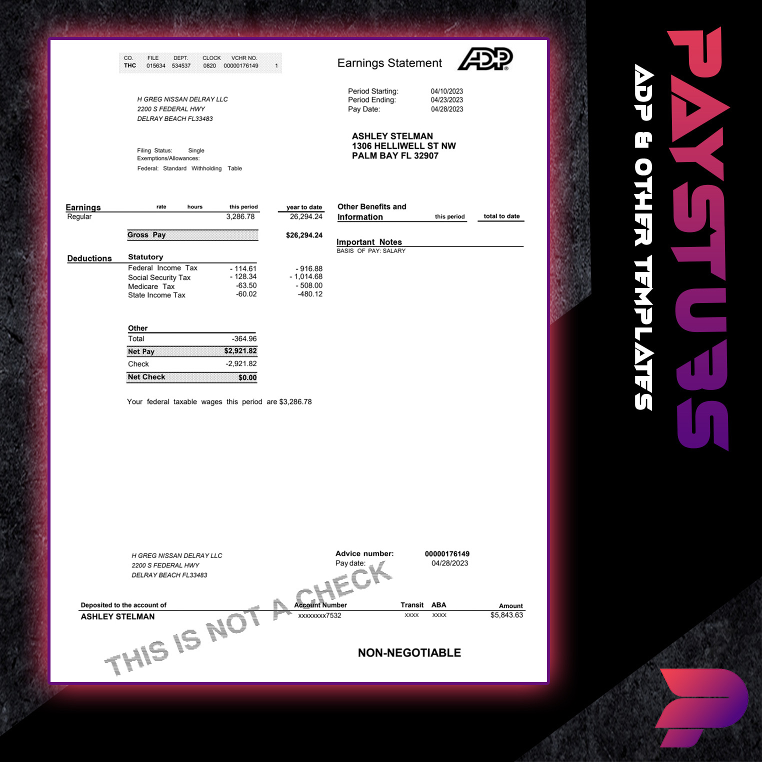Paystubs PARAGON MARKET