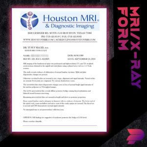 MRI/X-Ray Form