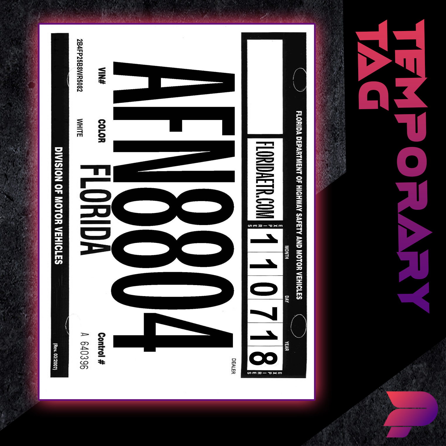 Temporary Tag