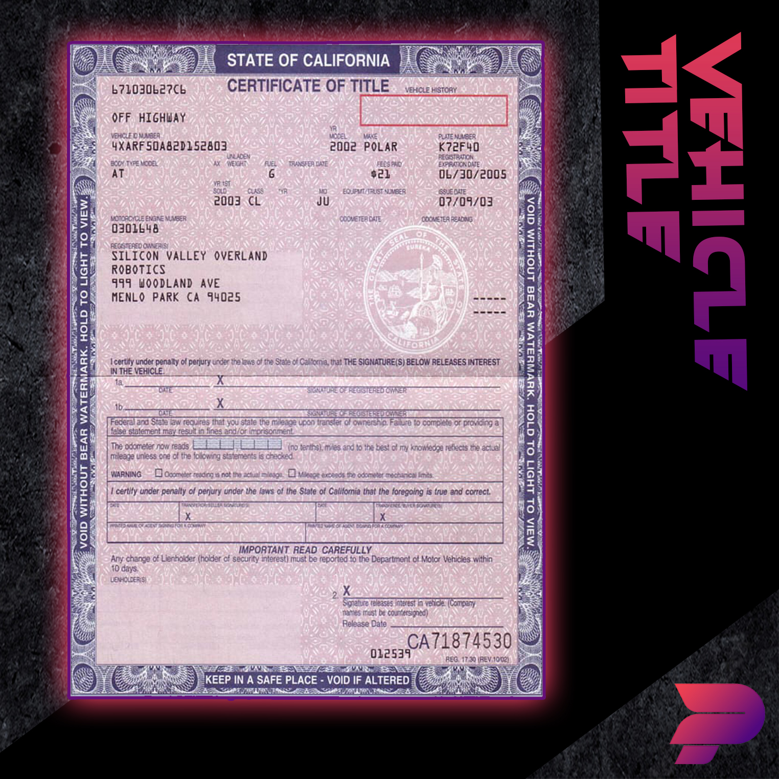 Vehicle Title