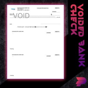 Voided Check (Any Bank)